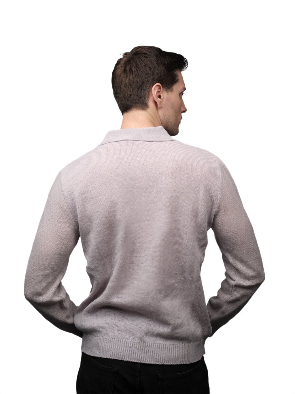 Polo Uomo Manica Lunga Lana Merino Filiera Corta