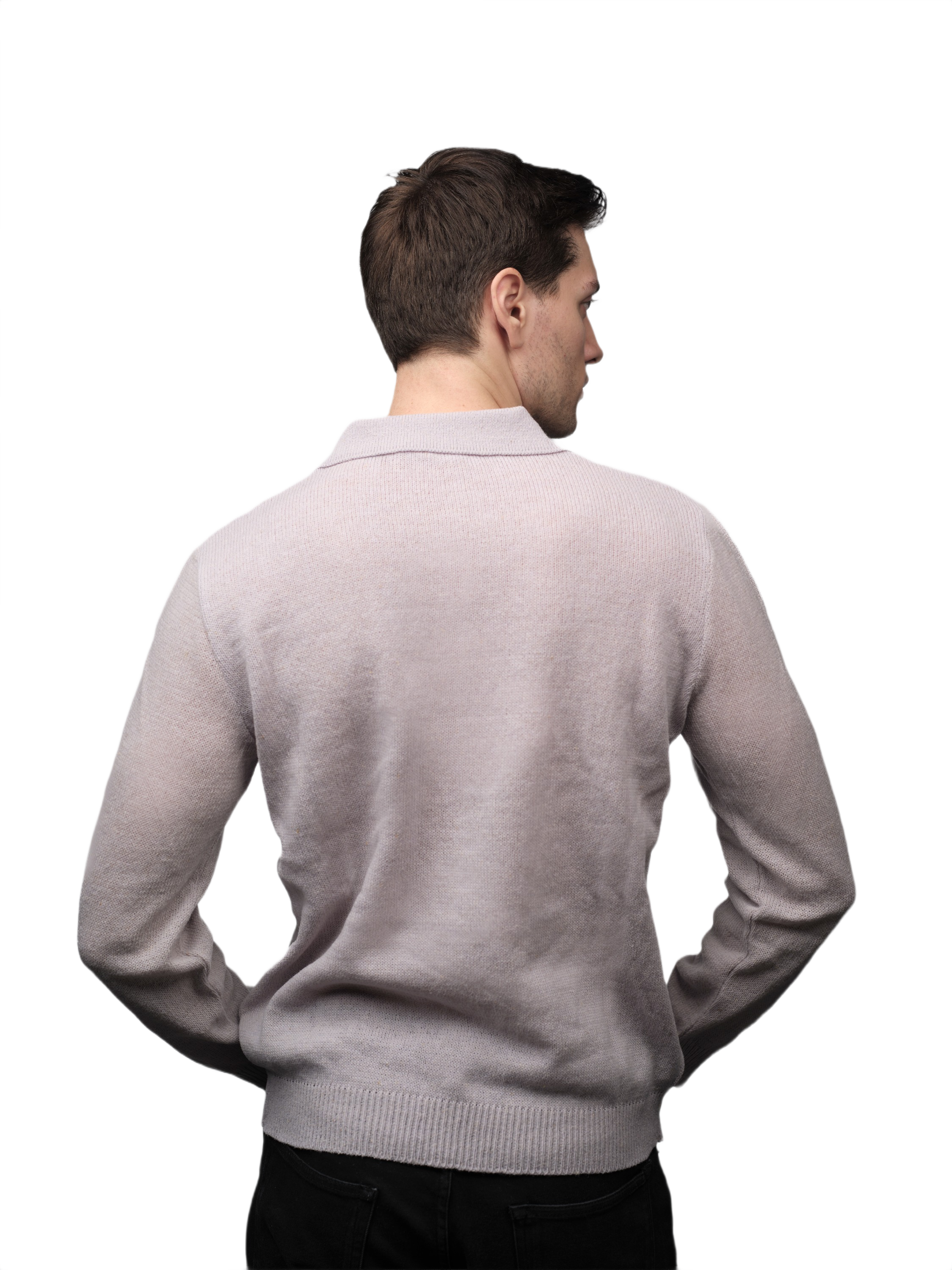 Polo Uomo Manica Lunga Lana Merino Filiera Corta