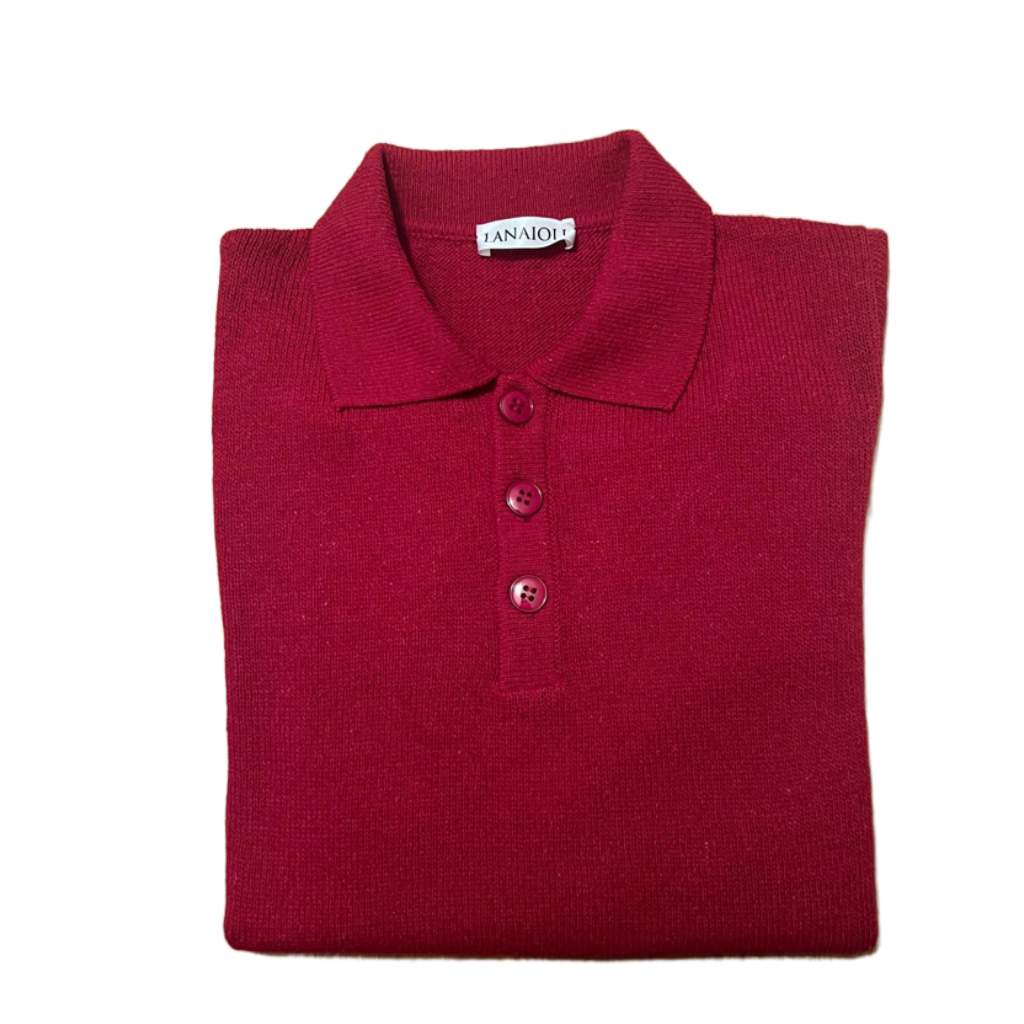 Polo Uomo Manica Lunga Lana Merino Filiera Corta