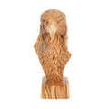 Hand-carved eagle head made of olive wood – Exclusive wooden sculpture from Bethlehem (23 cm)