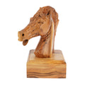 Hand-carved horse head made of olive wood (small) – Exclusive wooden sculpture from Bethlehem (16 cm)