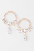 ROCKEFELLER Crystal Jewel Rim Drop Earrings: NYFW BYMANYC ® New York