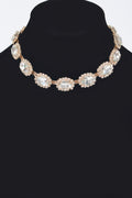 Rhinestone Oval Shape Necklace | Elegant BYMANYC ® New York Style