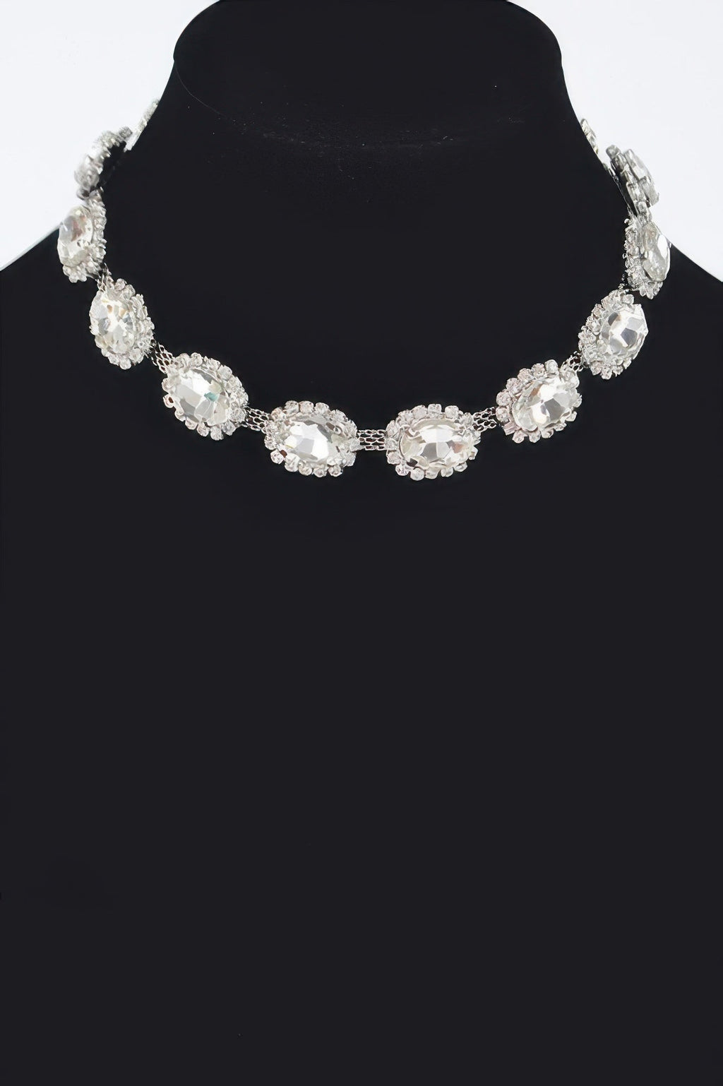 Rhinestone Oval Shape Necklace | Elegant BYMANYC ® New York Style