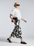 Romantic White Ruffle Blouse with Perkins Collar • BYMANYC ® New York