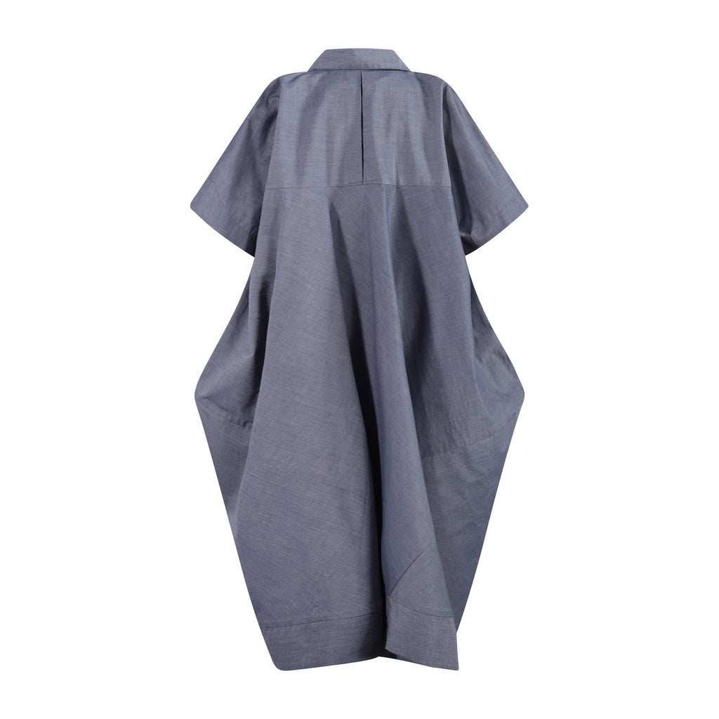 The Square Shirt-Dress — Navy Chambray