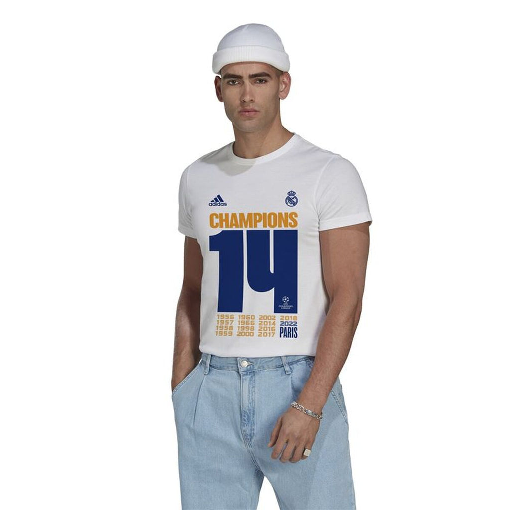 Men’s Short Sleeve T-Shirt Real Madrid C.F. Champions 2022 White