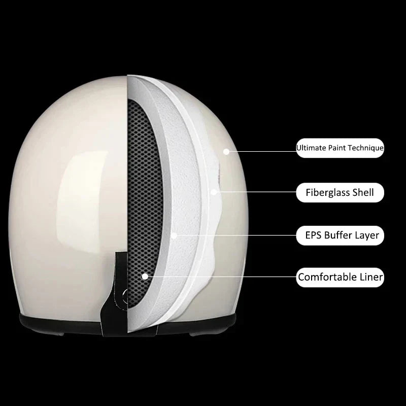 Motorcycle FBR Full Face Retro Helmet