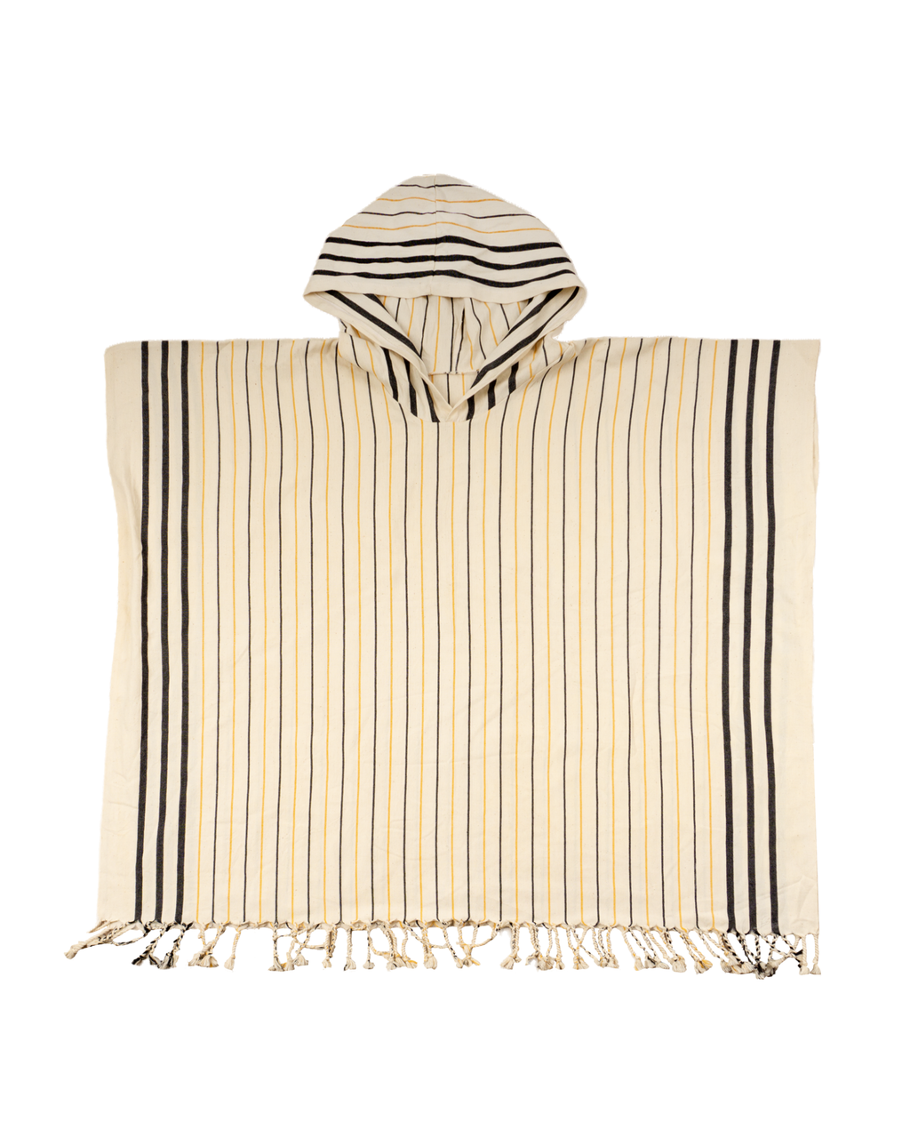 Women Hooded Beach Pool Spa Sauna Poncho, Changing Towel - Stripe Yellow, with Recycled Gift Box-2