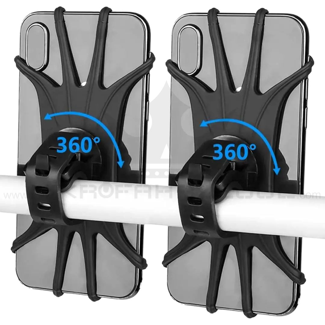 Robuste Gummi Handyhalterung 360° für Fahrrad E-Scooter Lenker - Sicherer Halt