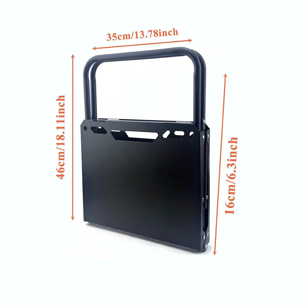 Foldable Hollowed Surface Camping Table Black