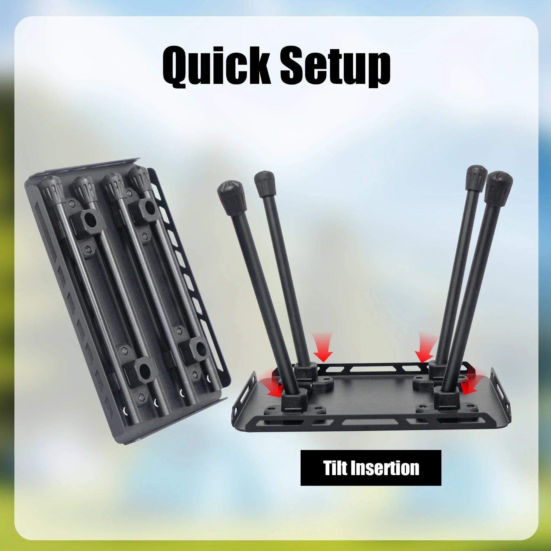 Tactical Folding Table with Utility Buckles Black