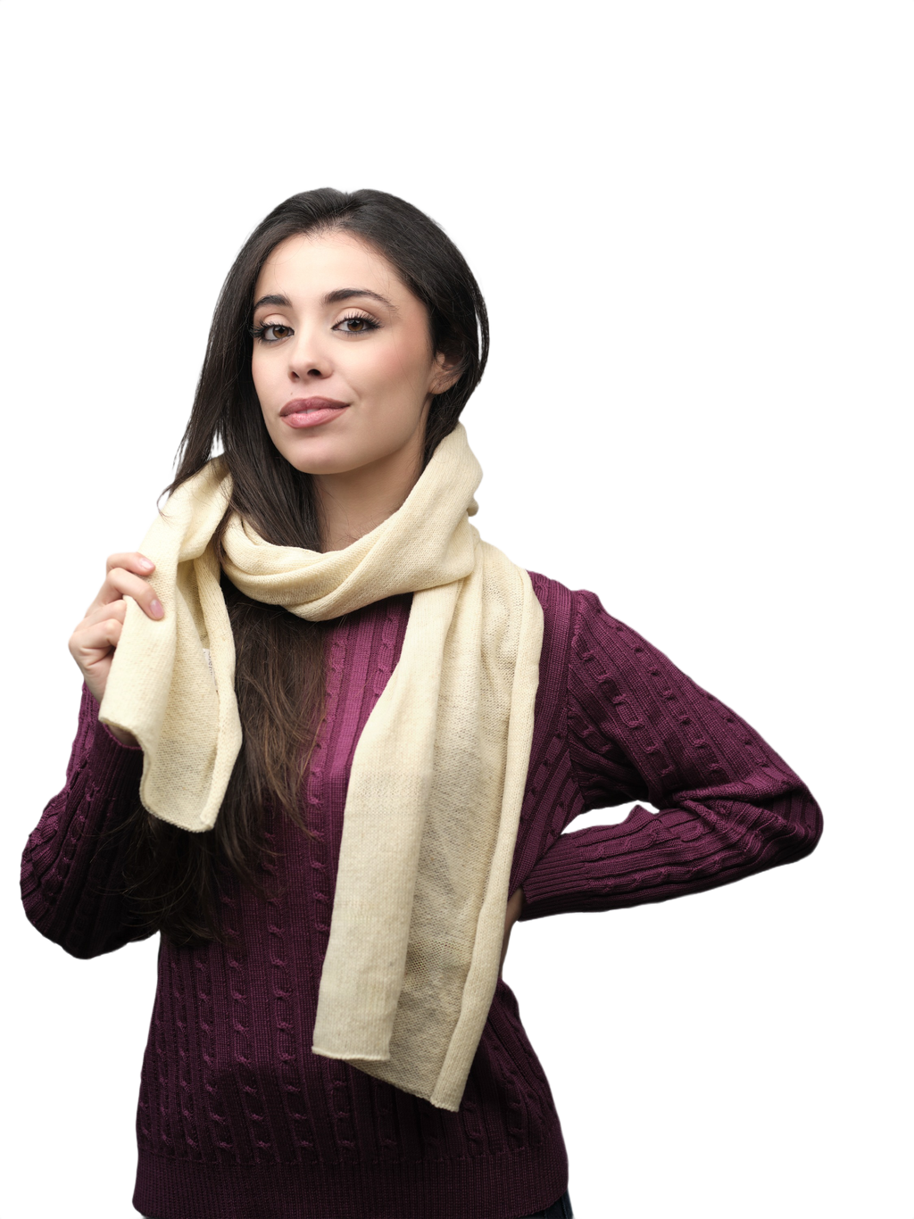 Women's Scarf in Short-Sleeved Merino Wool