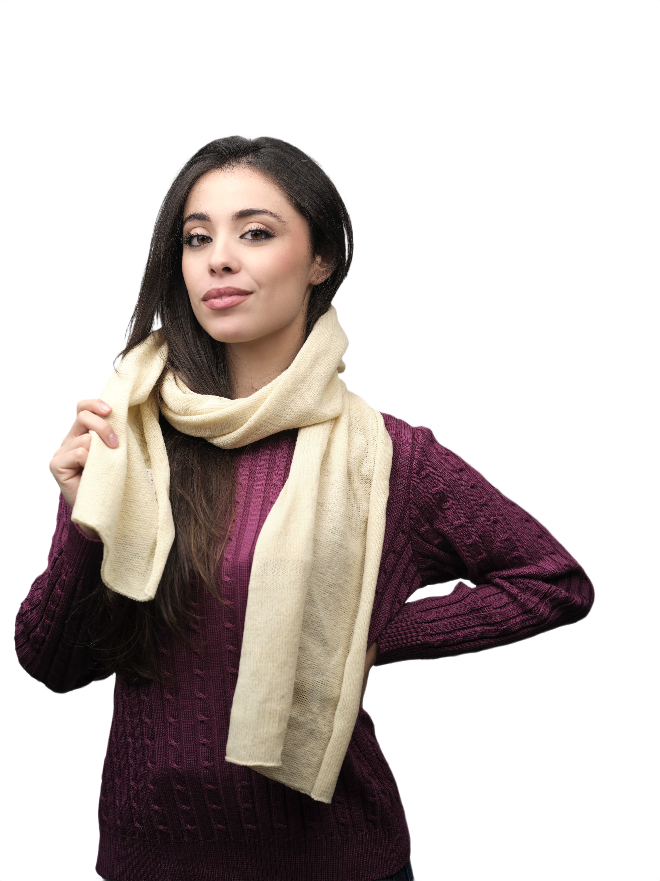 Women's Scarf in Short-Sleeved Merino Wool