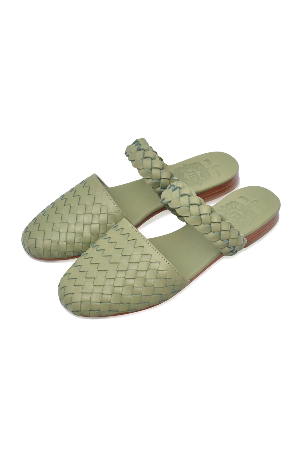 Sea Escape Woven Leather Slide Sandals