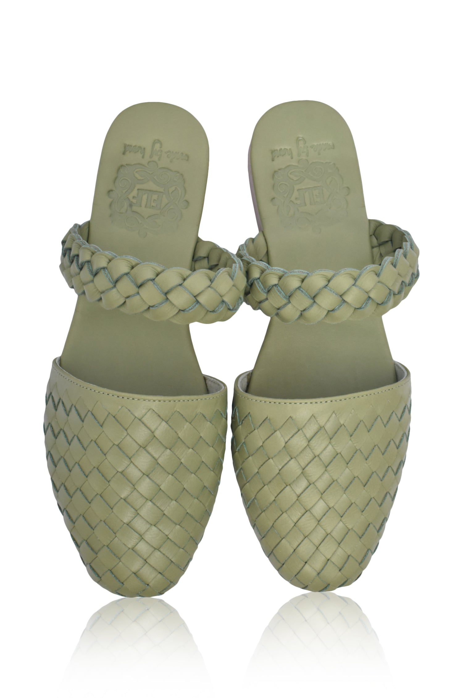 Sea Escape Woven Leather Slide Sandals