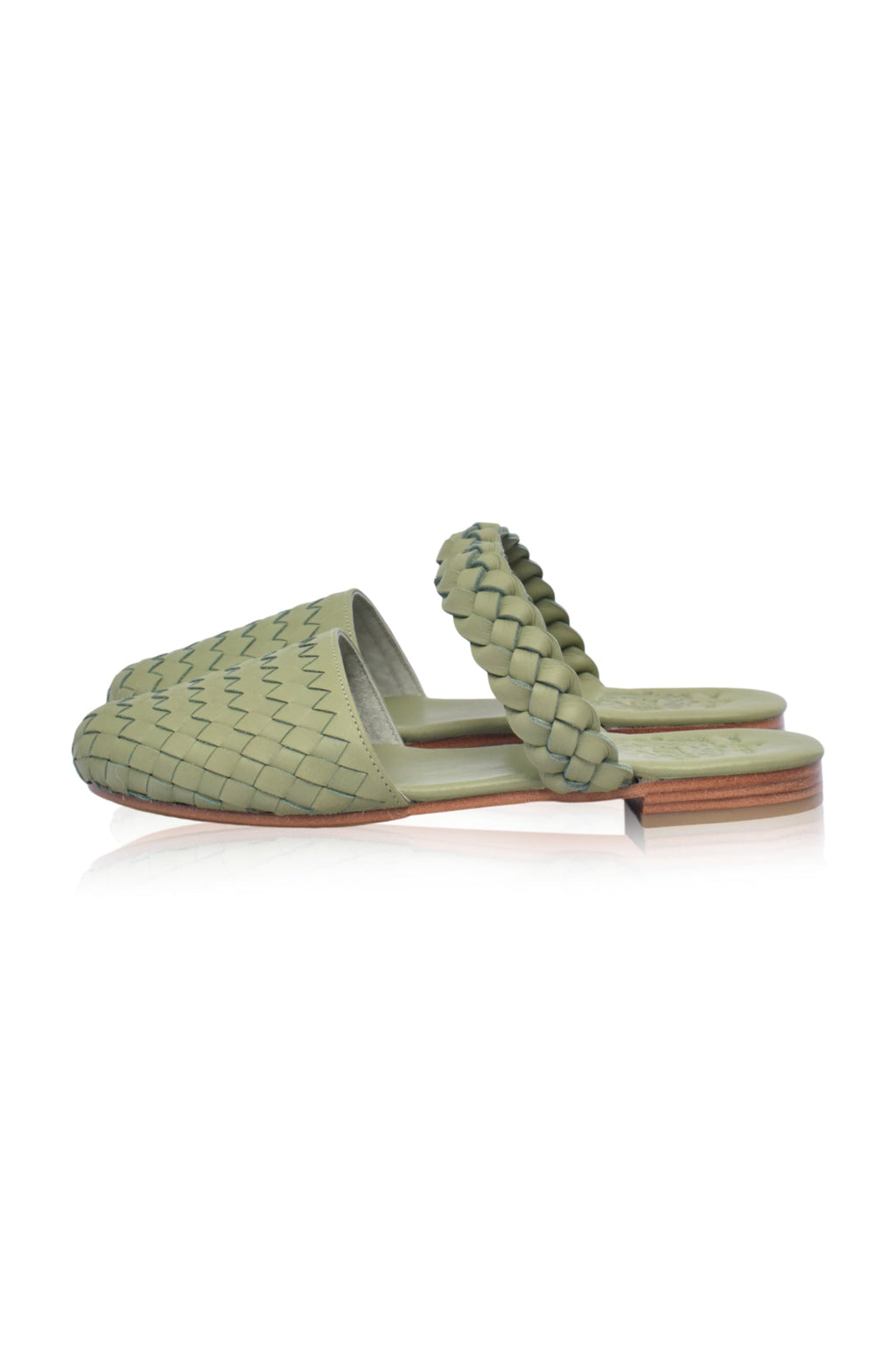 Sea Escape Woven Leather Slide Sandals