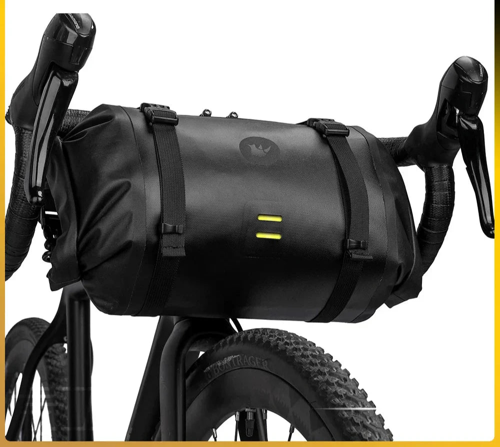 Waterproof Handlebar Bike Bag 8L Front Tube Trunk Pannier Black-1