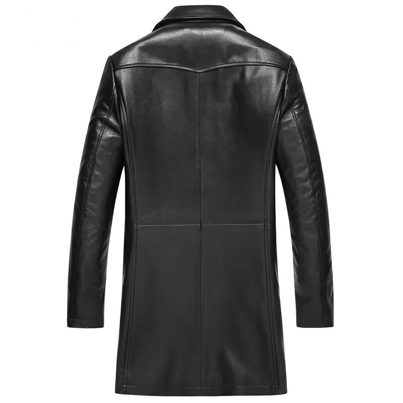 Spectra Men's Double Breasted Sheepskin Leather Blazer Coat