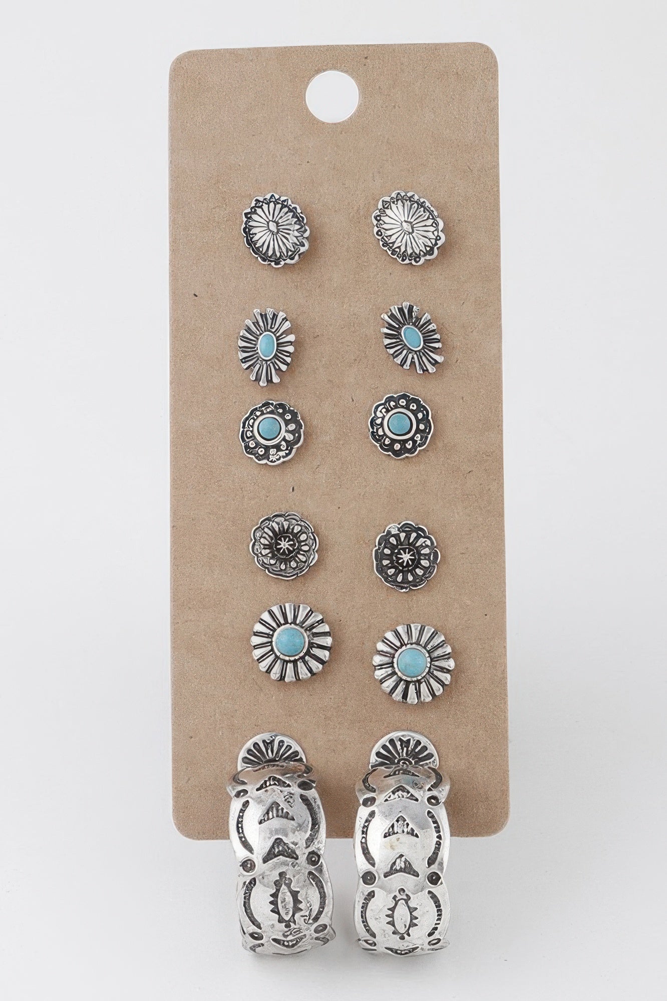 TRIBECA Antique Sun Stud Earrings Set: NYFW BYMANYC ® New York