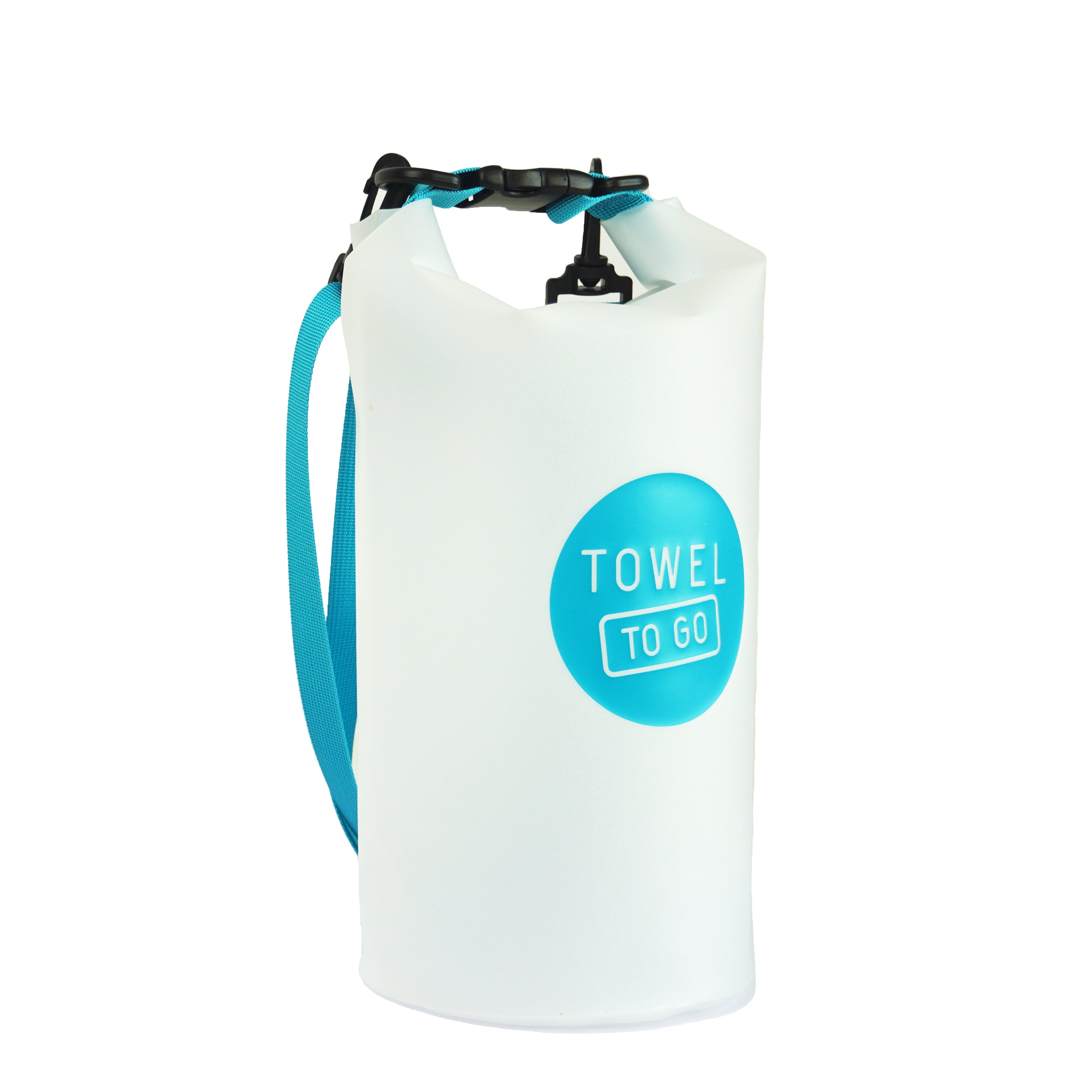 Towel to Go Roll N Go Bag – Waterproof & Transparent Dry Bag, Blue (5 Liters)