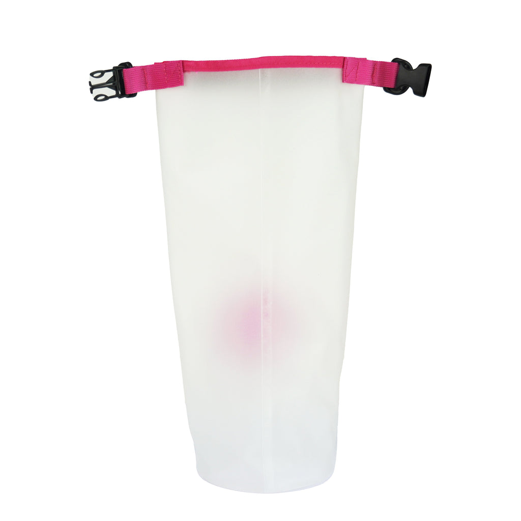Towel to Go Roll N Go Bag – Waterproof & Transparent Dry Bag,  Pink (5 Liters)