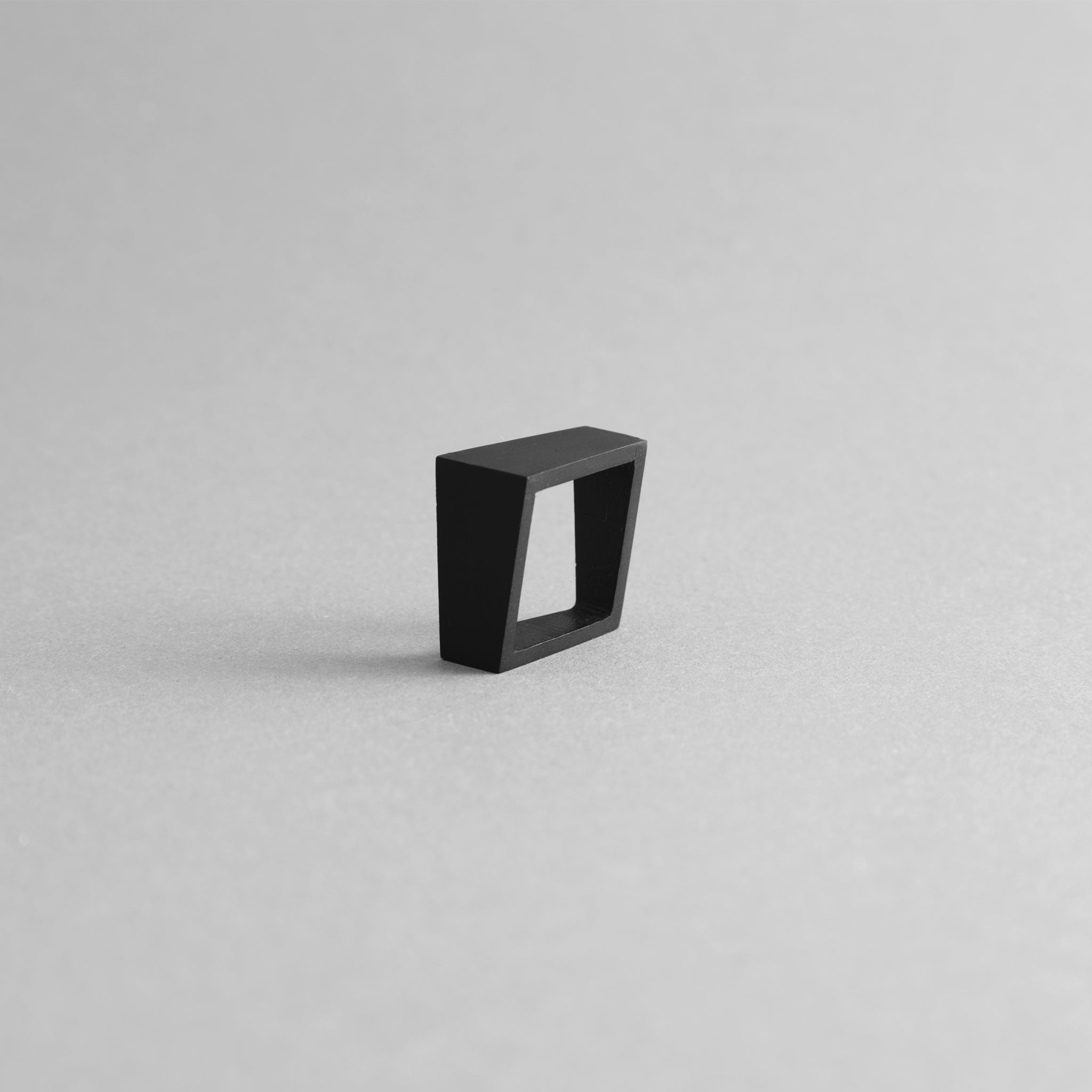 MK3 ASYMMETRIC RING in BLACK + ALUMINUM SQUARE RING | Minimalist Handcrafted Jewelry Set