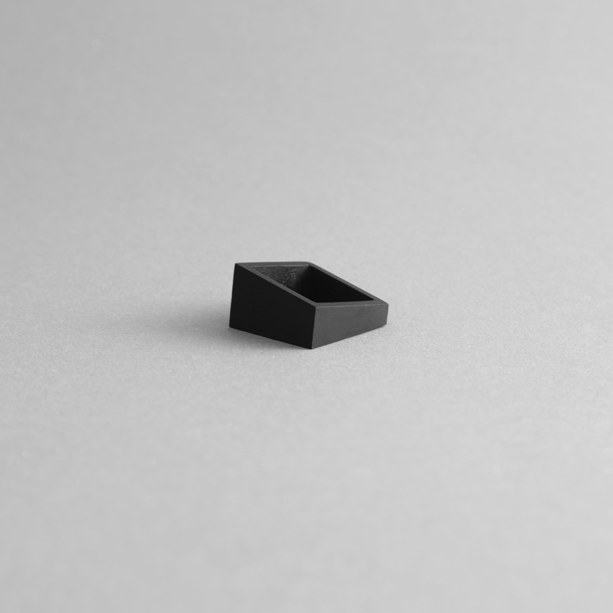 MK3 ASYMMETRIC RING in BLACK + ALUMINUM SQUARE RING | Minimalist Handcrafted Jewelry Set