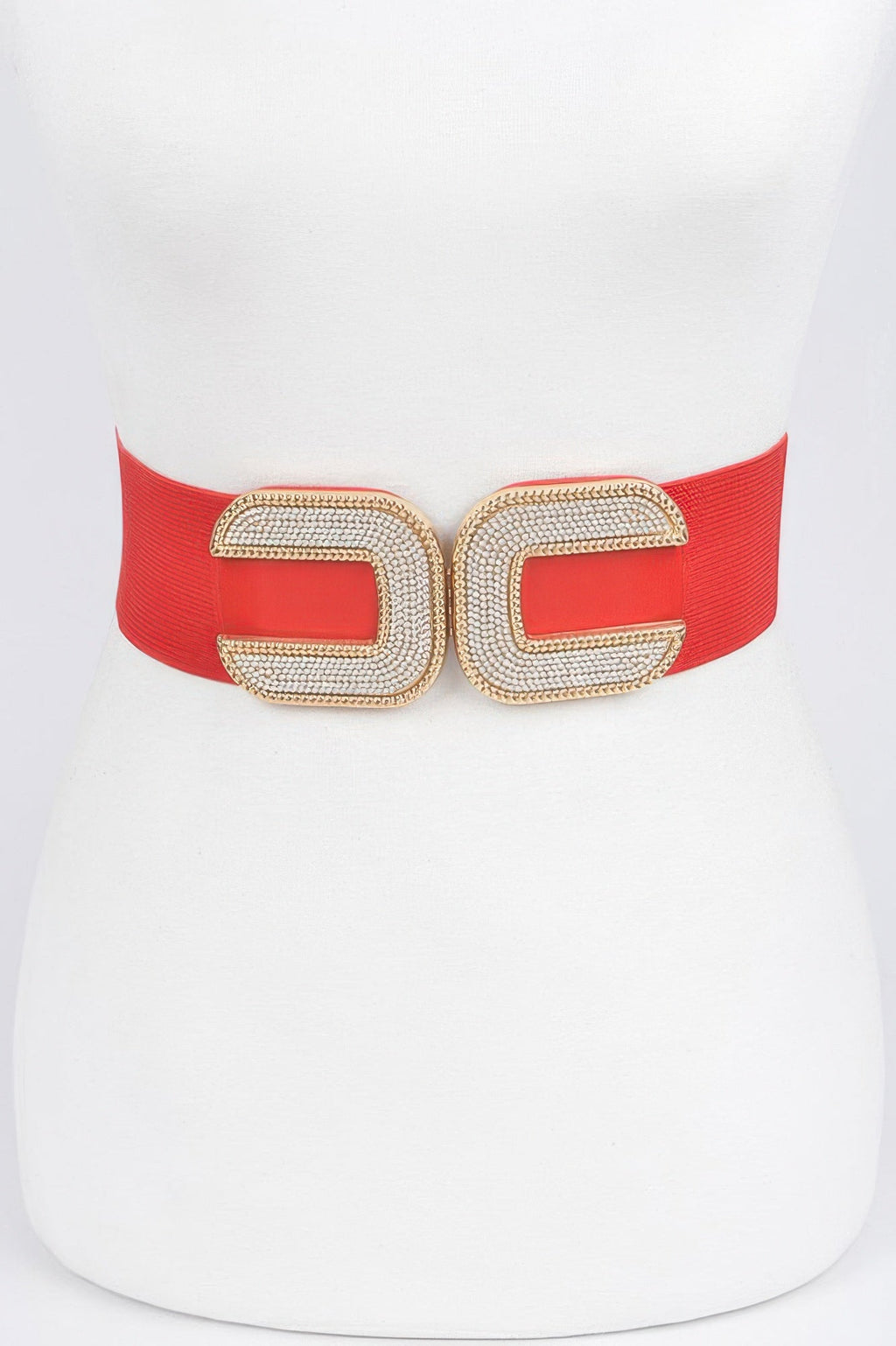 WOMEN'S BELT ASTOR Rhinestone Buckle Stretch BYMANYC ® New York