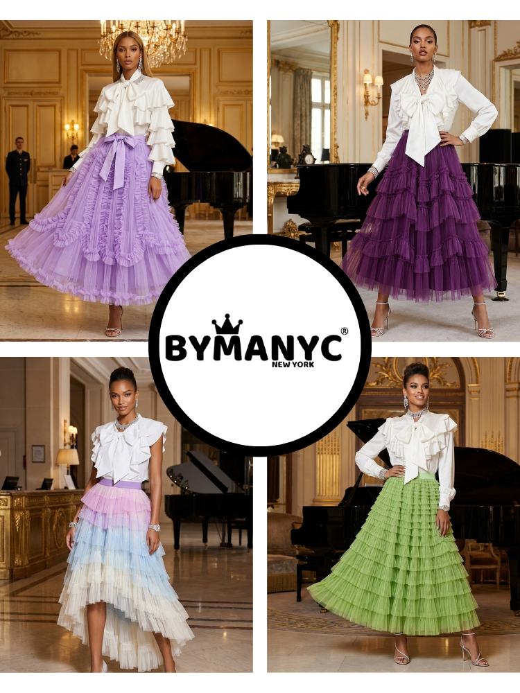 Women's Tricolor Tulle Skirt • MONTMARTRE • New Collection PARIS LE MARAIS BYMANYC ® New York