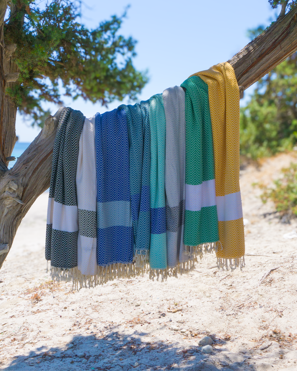 ZAYA Hammam Towel, Beach Towel, Pestemal - Black / White