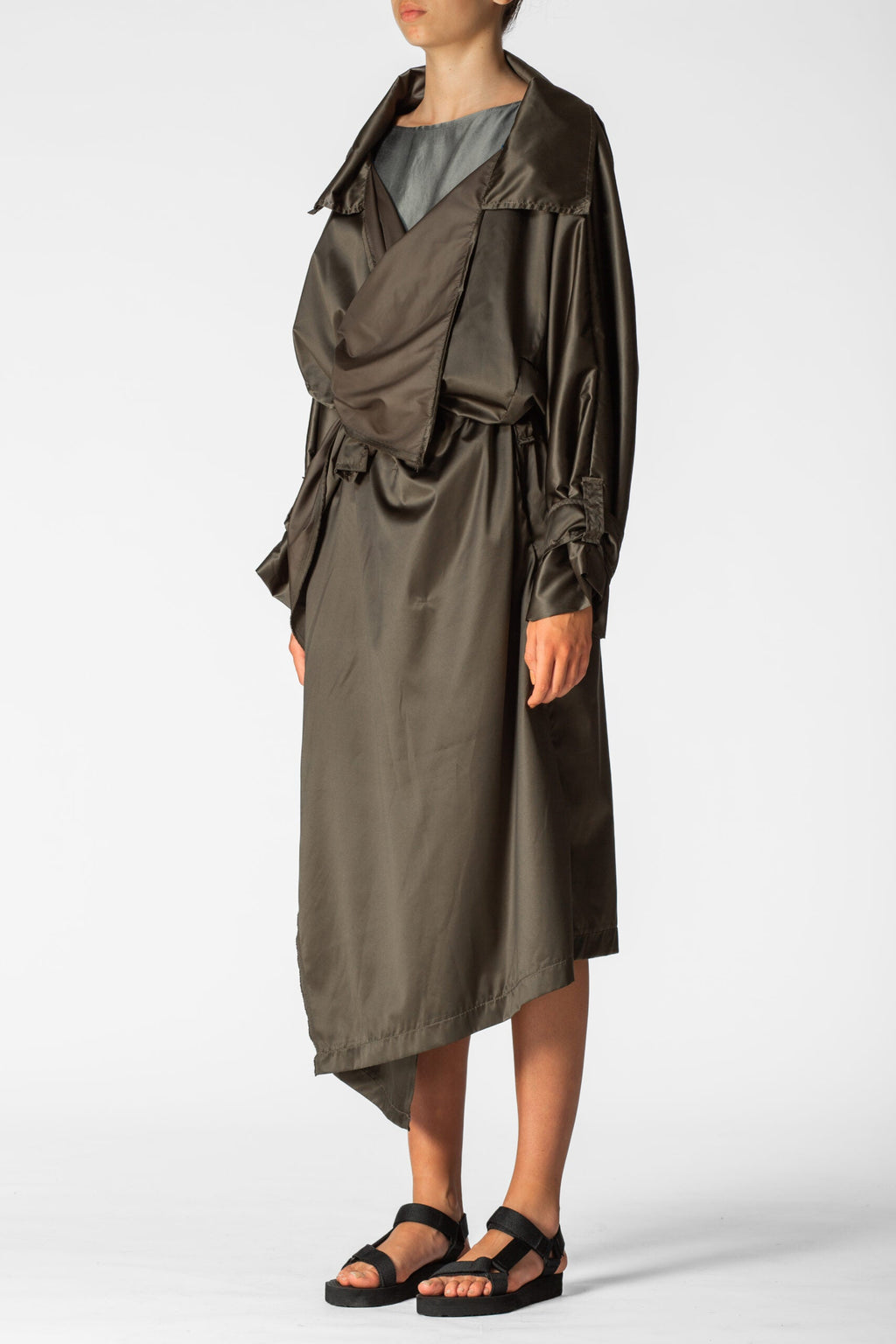 ANDREA Newlife Trench - Olive/Black