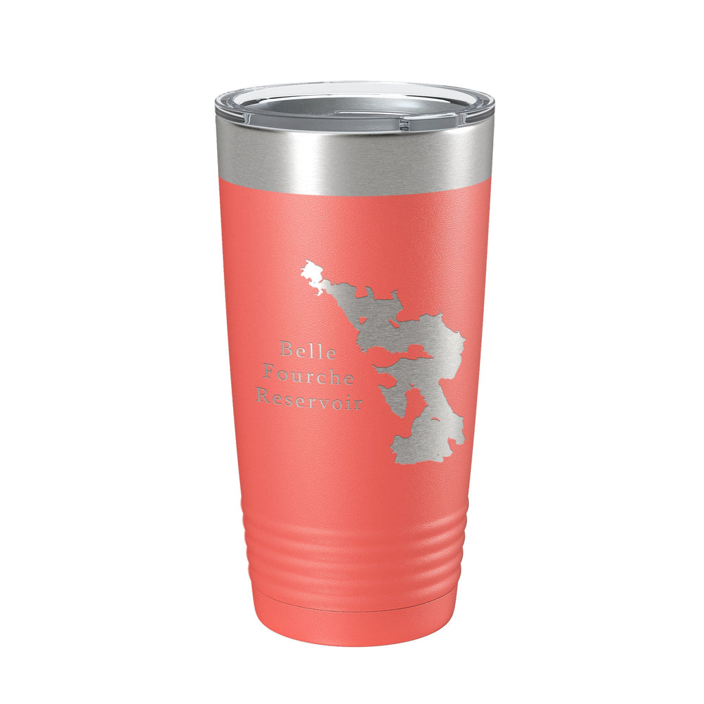 Belle Fourche Reservoir Tumbler Lake Map Travel Mug Insulated Laser Engraved Coffee Cup South Dakota 20 oz
