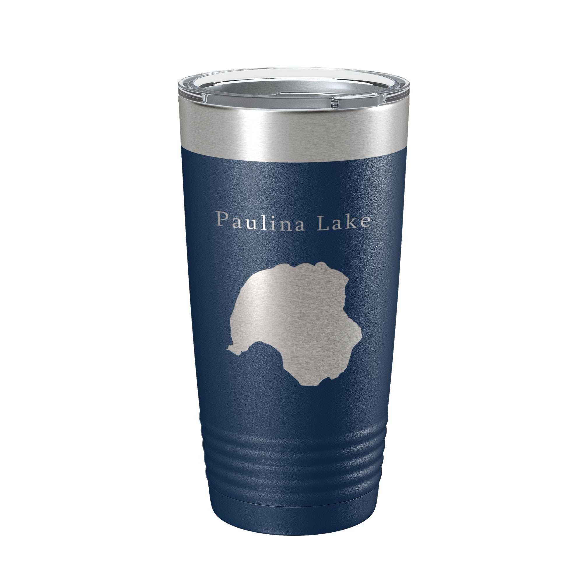 Paulina Lake Map Tumbler Travel Mug Insulated Laser Engraved Coffee Cup Oregon 20 oz