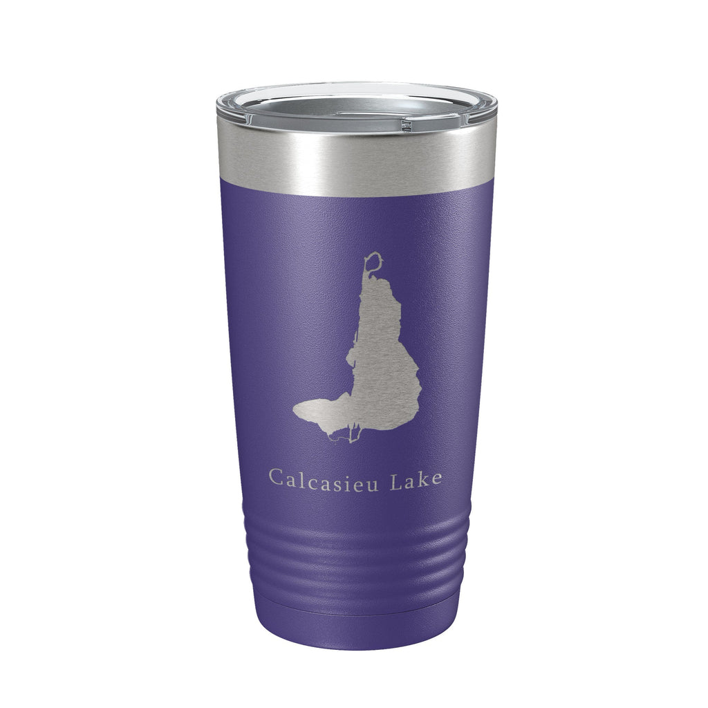 Calcasieu Lake Map Tumbler Travel Mug Insulated Laser Engraved Coffee Cup Louisiana 20 oz