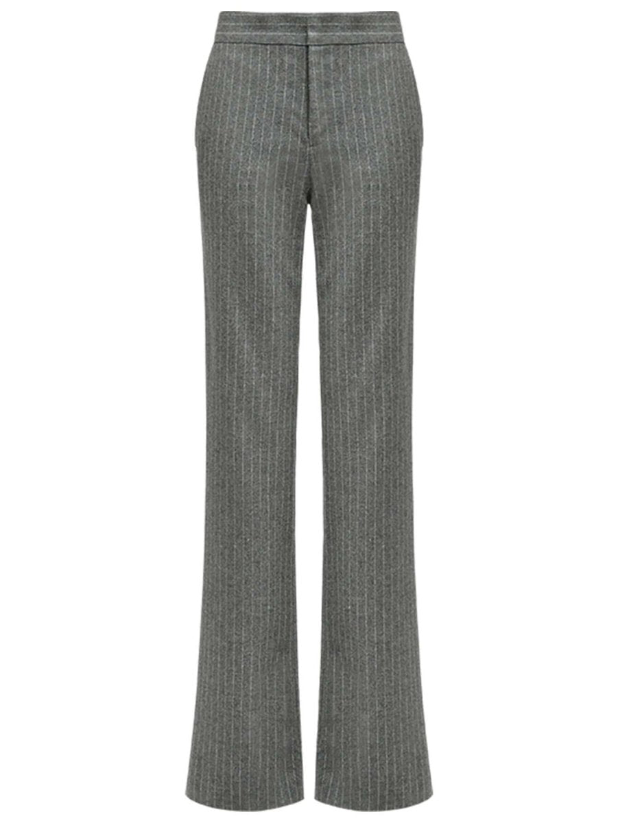 All-Around Warm Striped Grey Wool Pants