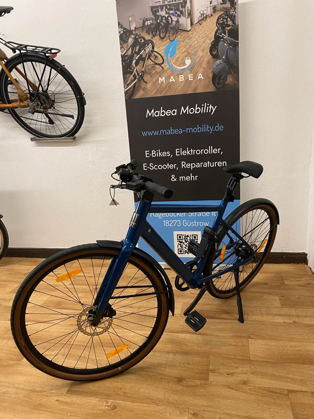 Deruiz Turmali E-Bike mit Riemen in blau - gebrauchtes Vorführmodell - 2 Jahre Garantie