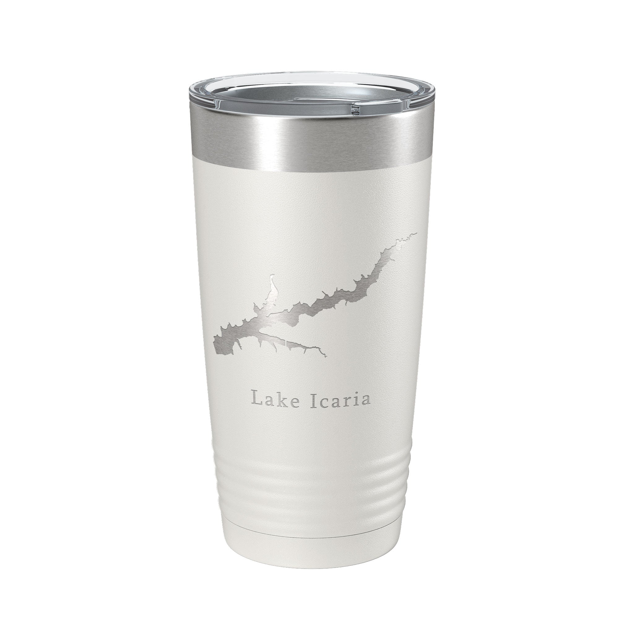 Lake Icaria Map Tumbler Travel Mug Insulated Laser Engraved Coffee Cup Iowa 20 oz