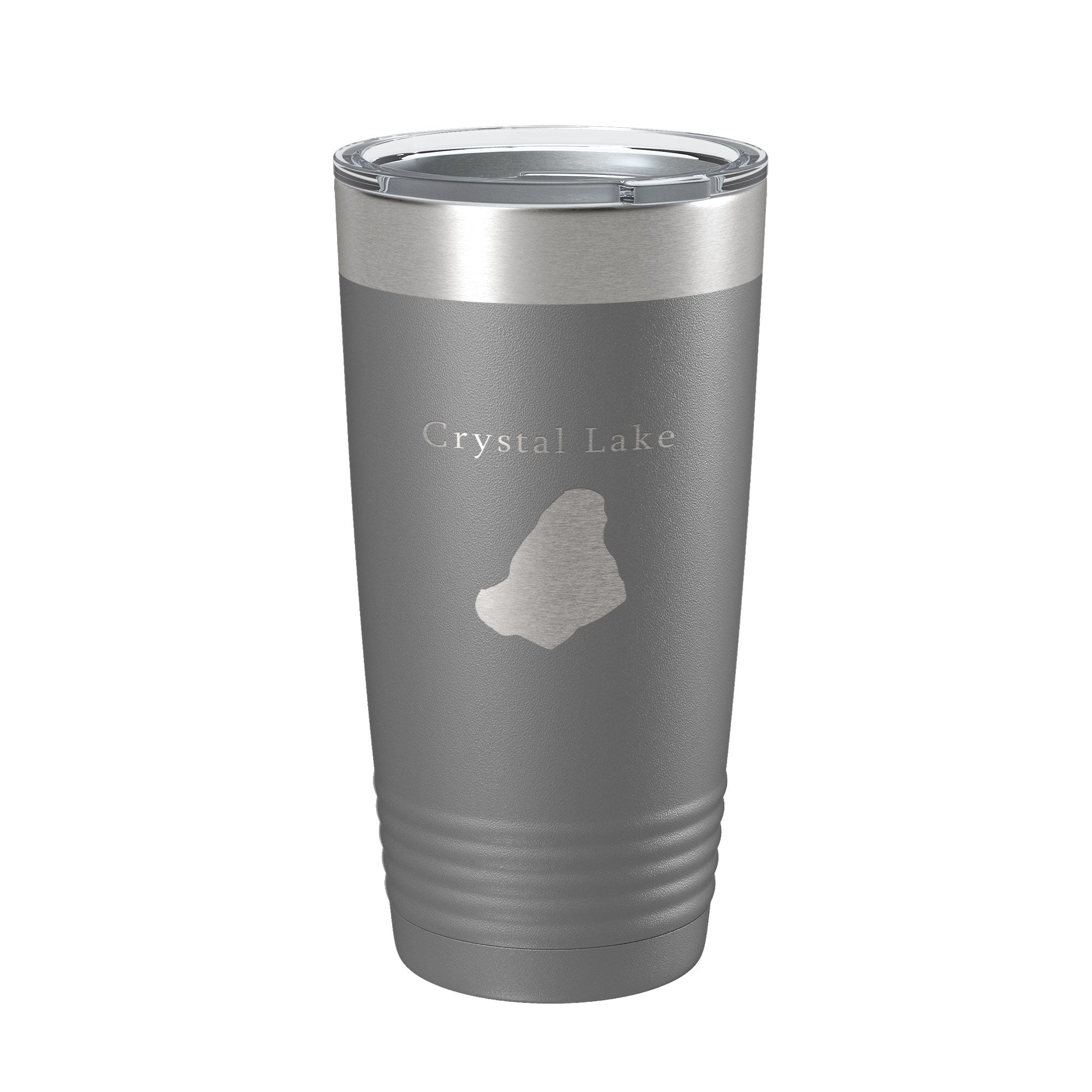 Crystal Lake Map Tumbler Travel Mug Insulated Laser Engraved Coffee Cup Massachusetts 20 oz