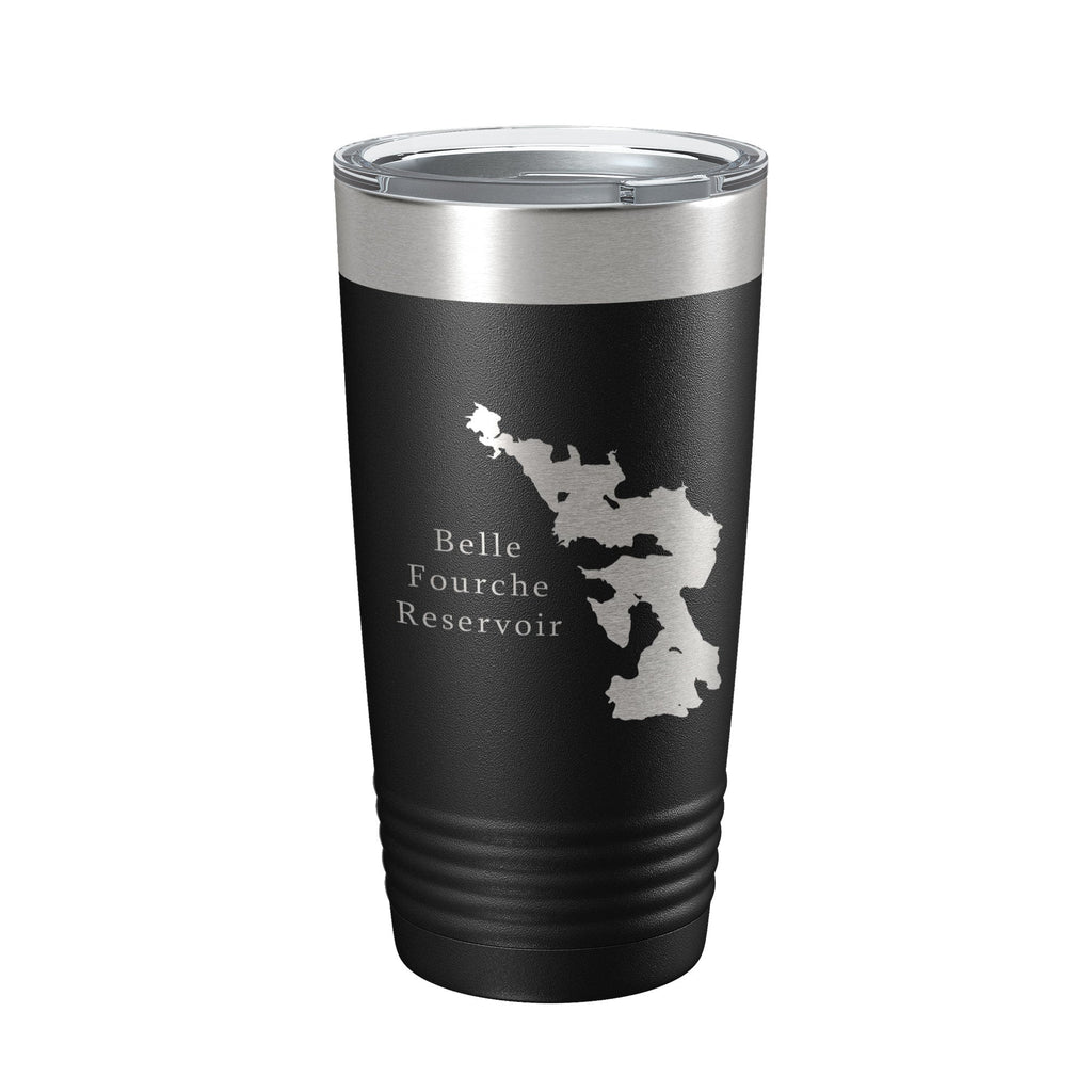 Belle Fourche Reservoir Tumbler Lake Map Travel Mug Insulated Laser Engraved Coffee Cup South Dakota 20 oz