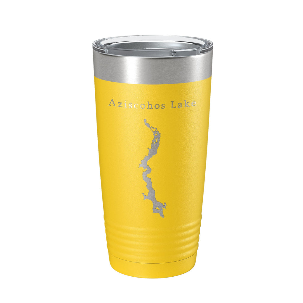 Aziscohos Lake Map Tumbler Travel Mug Insulated Laser Engraved Coffee Cup Maine 20 oz