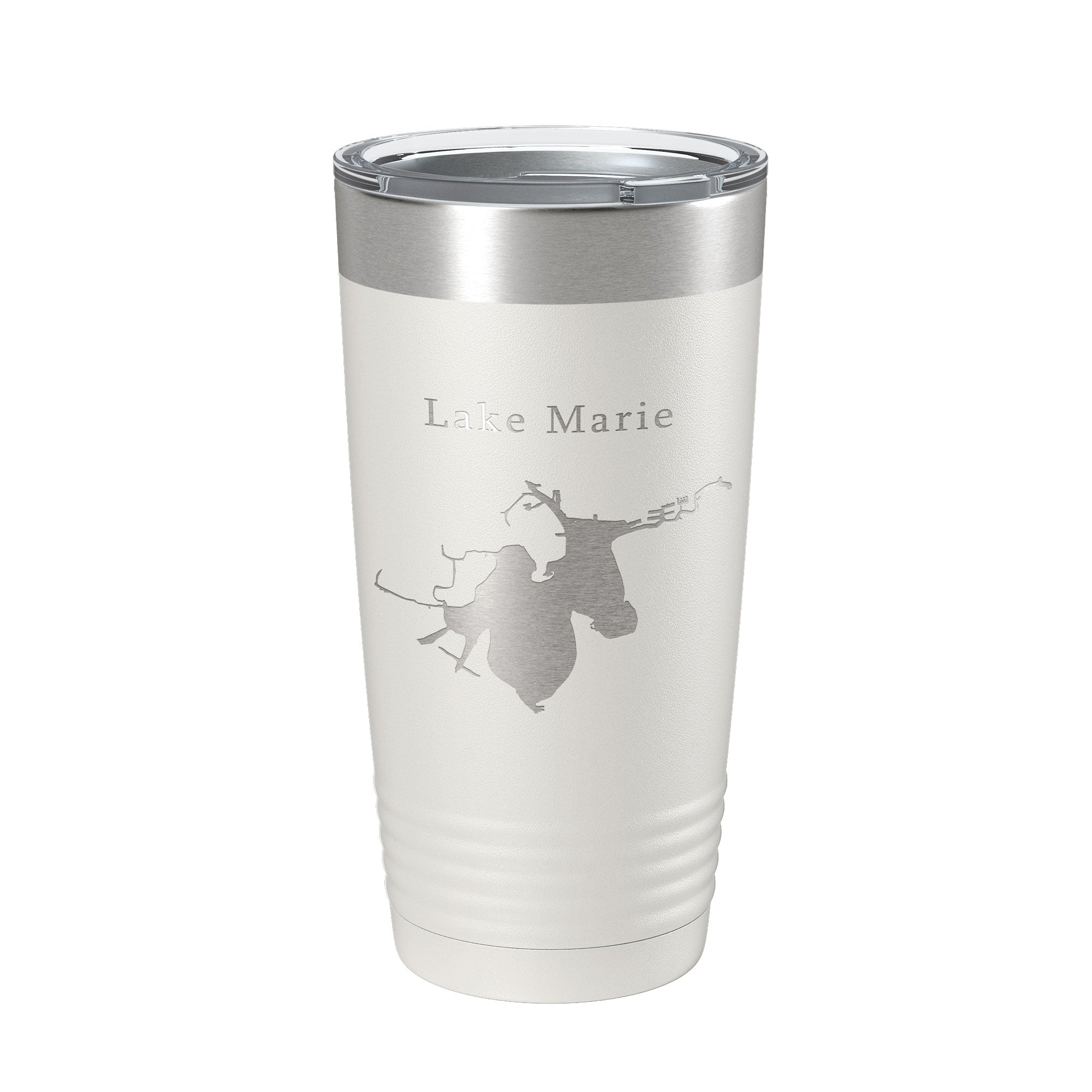 Lake Marie Map Tumbler Travel Mug Insulated Laser Engraved Coffee Cup Illinois 20 oz