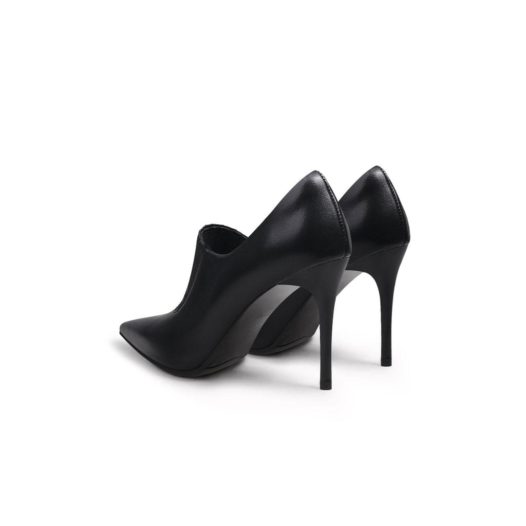 Black Leather Stilettos