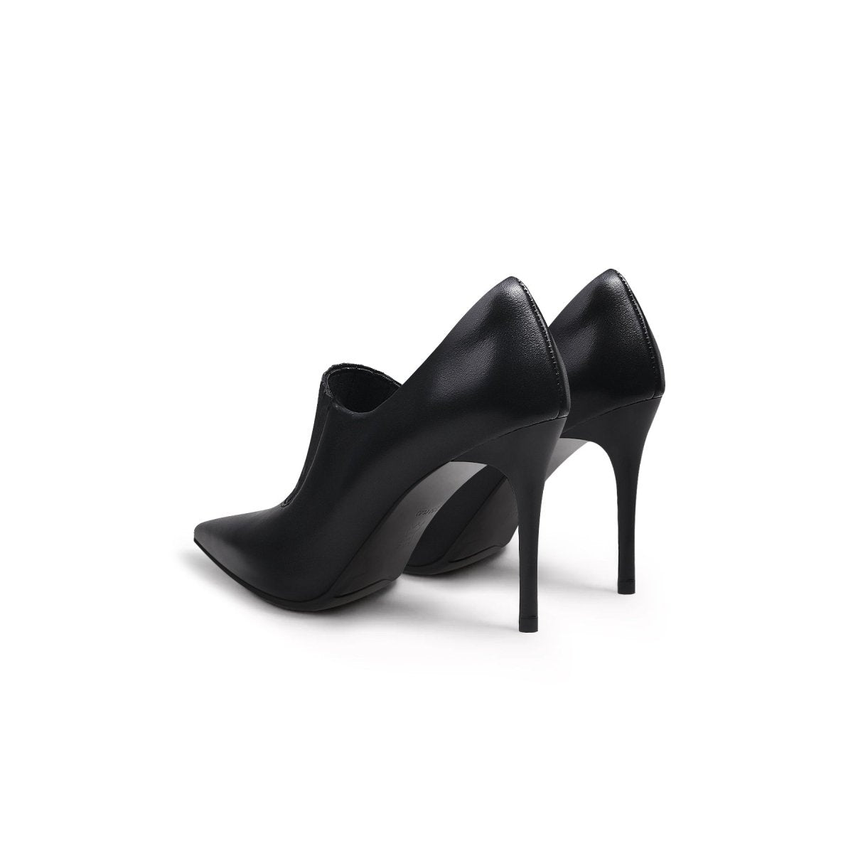 Black Leather Stilettos