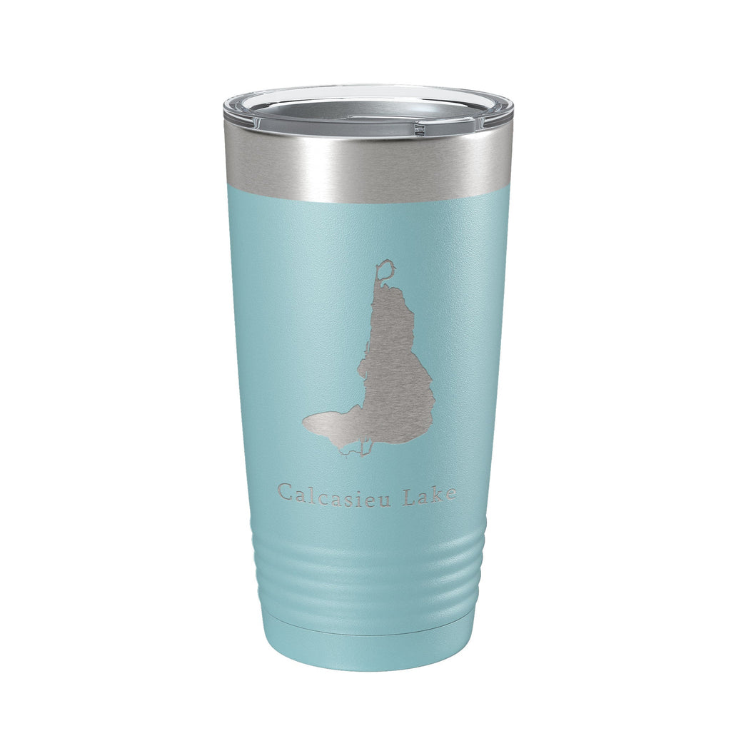 Calcasieu Lake Map Tumbler Travel Mug Insulated Laser Engraved Coffee Cup Louisiana 20 oz