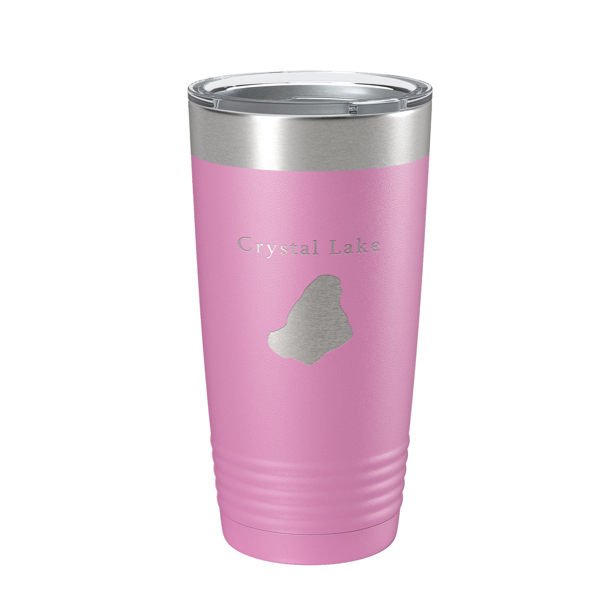 Crystal Lake Map Tumbler Travel Mug Insulated Laser Engraved Coffee Cup Massachusetts 20 oz