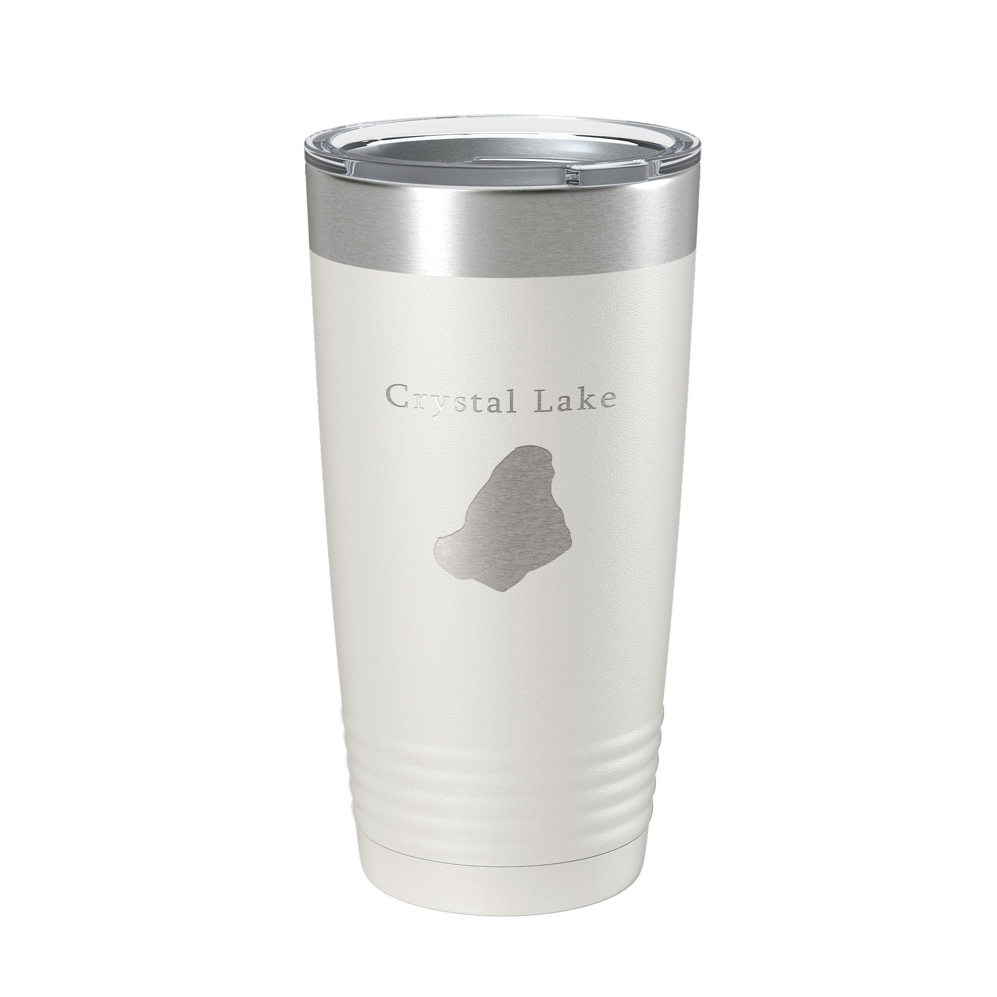 Crystal Lake Map Tumbler Travel Mug Insulated Laser Engraved Coffee Cup Massachusetts 20 oz