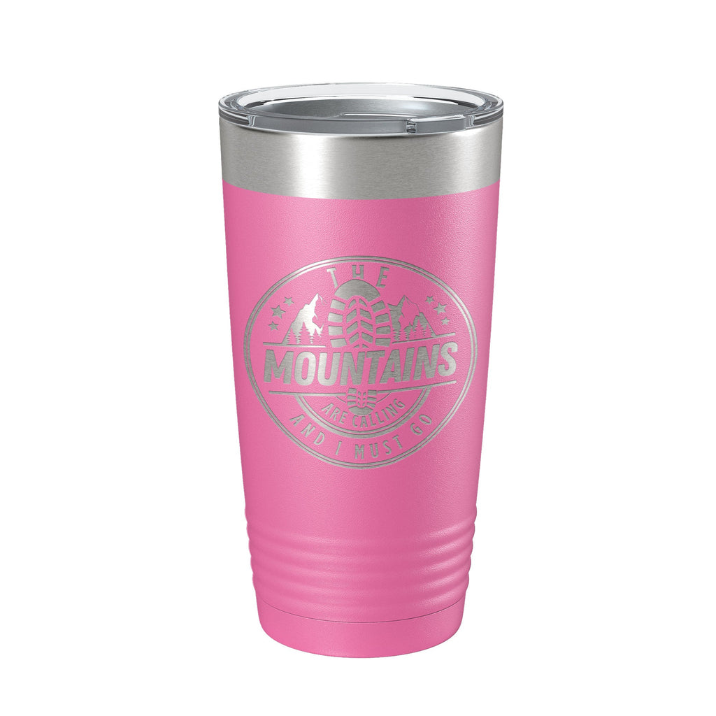 Mountains Are Calling Tumbler Camping Hiking Travel Mug Insulated Laser Engraved Coffee Cup Outdoors Gift 20 oz