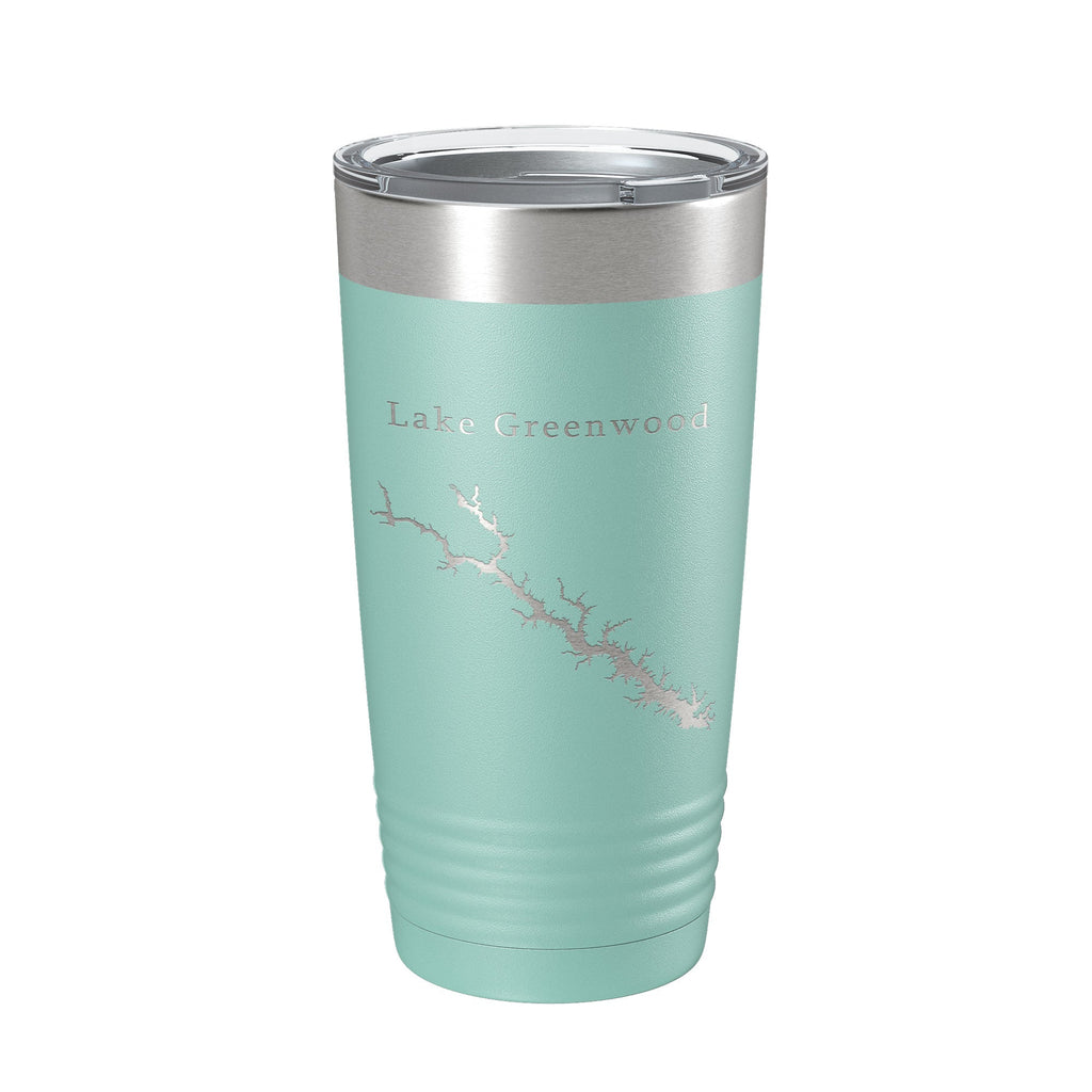 Lake Greenwood Map Tumbler Travel Mug Insulated Laser Engraved Coffee Cup South Carolina 20 oz