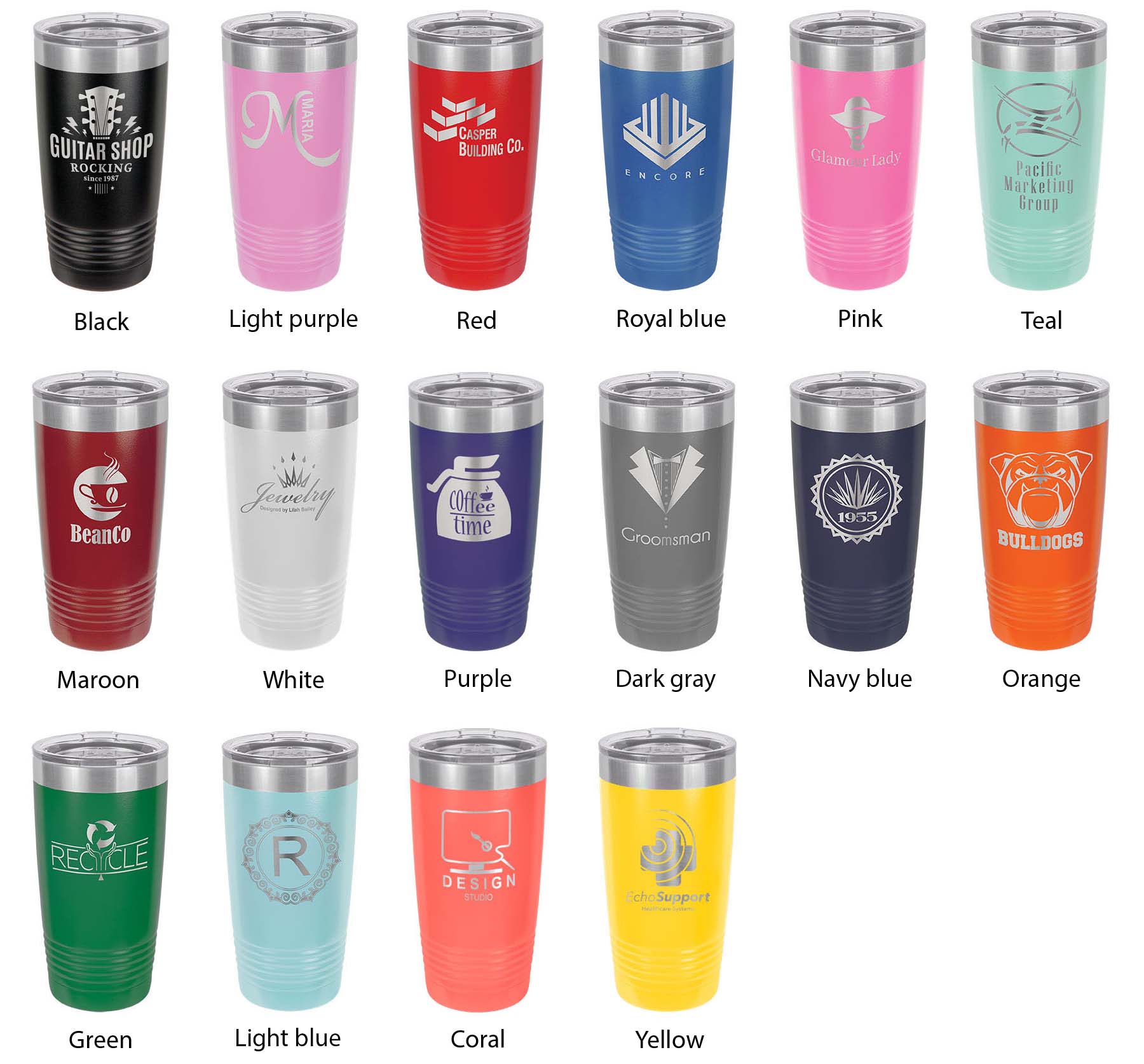 Dunns Lake Map Tumbler Travel Mug Insulated Laser Engraved Coffee Cup Illinois 20 oz